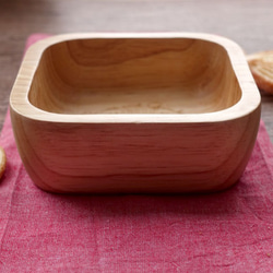 法鬥 Bruni 點心零食木碗【正方形・天然木製】 第3張的照片