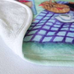 [暖かい桜の毛布]フレンチブルドッグ フランネルエアコンキルト|毛布|ペットマット 6枚目の画像