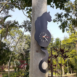 手作り木製創作時計猫[私が一番揺れる - 揺れる猫] 4枚目の画像