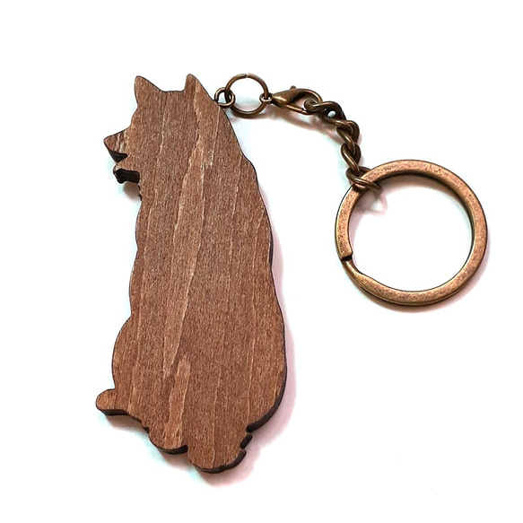手作り木製キーホルダー【柴犬】 3枚目の画像