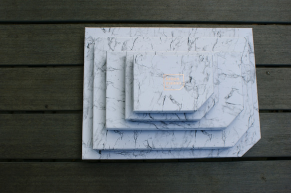 霜降りエンベロープトラベル財布（白） 8枚目の画像