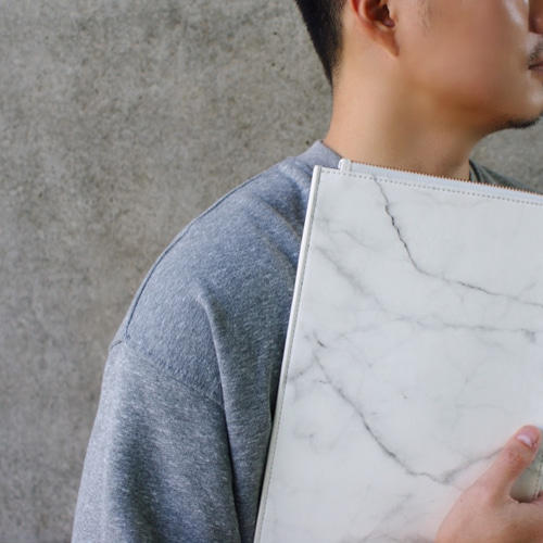 L-大理石プレートパッケージ（白） iPad・タブレットケース Kaison