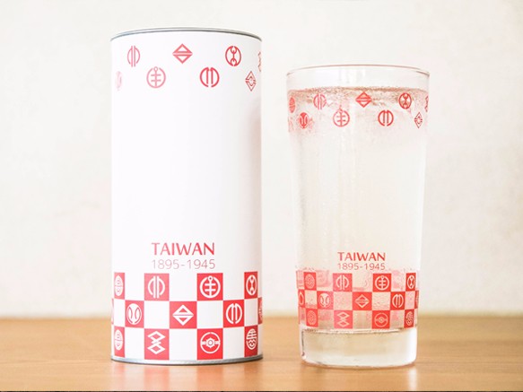 台湾市章のガラスコップ（第2弾）－紅絹(もみ)、花浅葱(はなあさぎ) 2枚目の画像