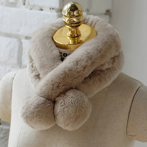 レッキスラビットファーマフラー ラッピング無料】レッキス ラビット ファー マフラー (FM3607