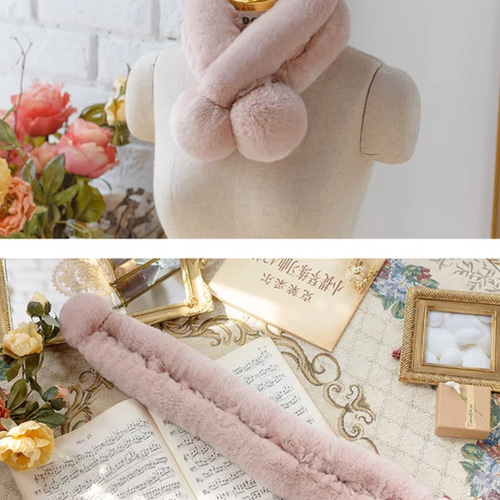 ここもてぃ⭐︎アンテプリマ　ピンク　ラビットファー　マフラー ここもてぃ様専用⭐︎アンテプリマ ピンク ラビットファー