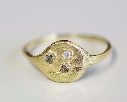 K18 満月ブラウンダイヤモンドリング