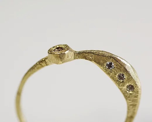 K18 三日月ブラウンダイヤモンドリング