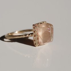 Rutile Quartz×Pink Opal Ring　ルチルクオーツ×ピンクオパールリング 3枚目の画像