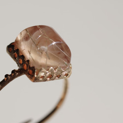 Rutile Quartz×Pink Opal Ring　ルチルクオーツ×ピンクオパールリング 5枚目の画像