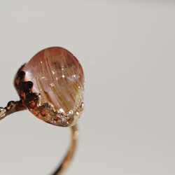 Rutile Quartz×Pink Opal Ring　ルチルクオーツ×ピンクオパールリング 5枚目の画像