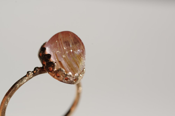 Rutile Quartz×Pink Opal Ring　ルチルクオーツ×ピンクオパールリング 5枚目の画像