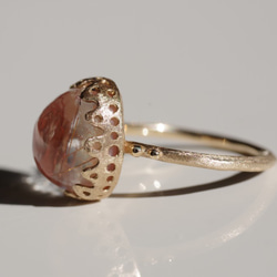 Rutile Quartz×Pink Opal Ring　ルチルクオーツ×ピンクオパールリング 2枚目の画像