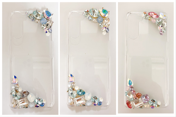 オーダー専用】OPPO Reno 3Aケース スワロフスキー ビジュー クリア