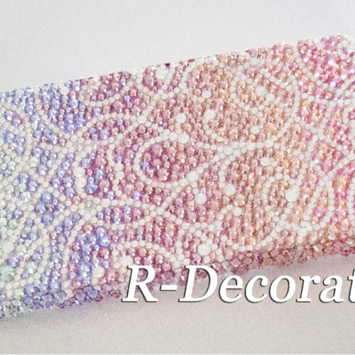 スワロフスキー　デコ　 電卓 】《大》(全面デコ/クリスタル×ブルー系mix) : スワロフスキー