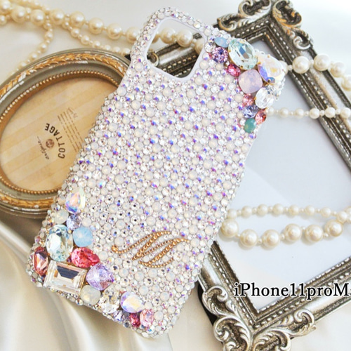 iPhone16pro,Max,15,14他スワロフスキー オーロラ ビジュー