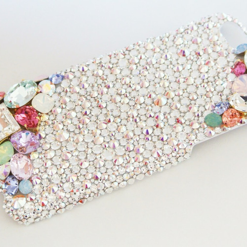 iPhone16pro,Max,15,14他スワロフスキー オーロラ ビジュー