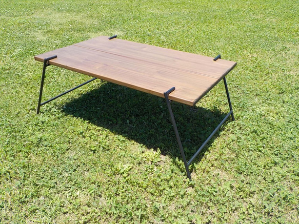 超軽量フレーム 100㎝ アイアン キャンプ 超ワイド テーブル 】 棚