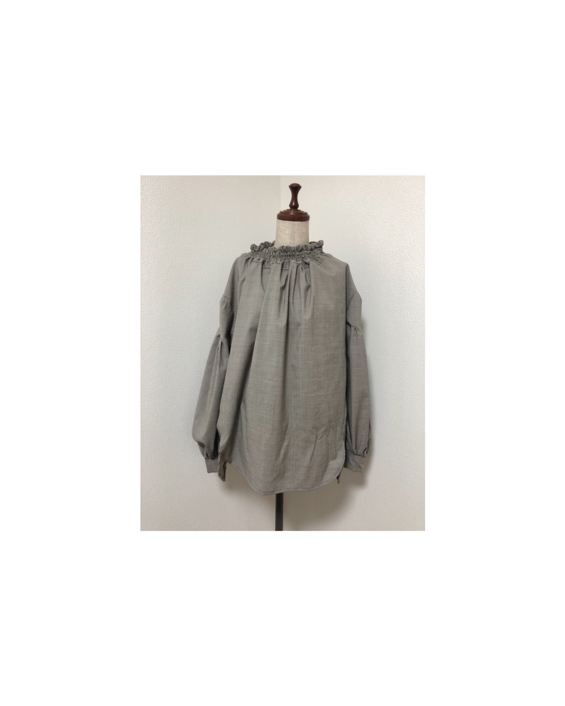 グレンチェックタートルブラウス