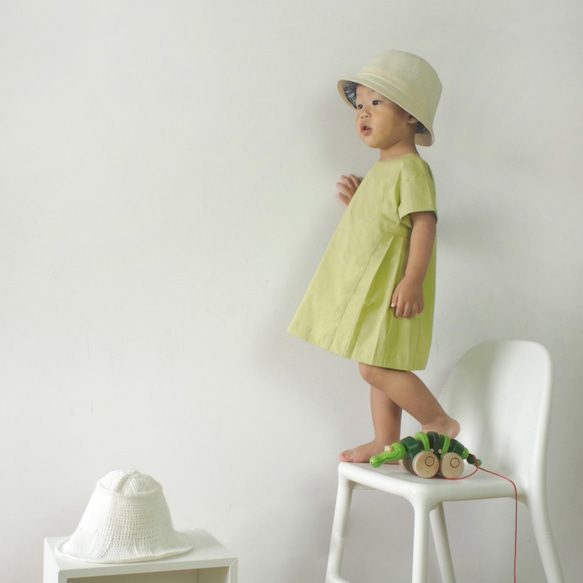 Side Pleated Cotton Dress 4枚目の画像