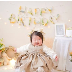 ヒマワリ×カラフル］ HAPPY BIRTHDAY フラワーガーランド バースデー