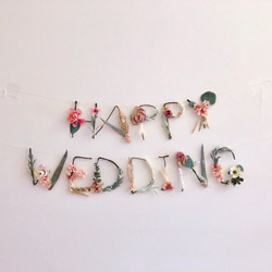 【特集掲載】［ピンク］HAPPY WEDDING ウェディングガーランド 結婚式 3枚目の画像