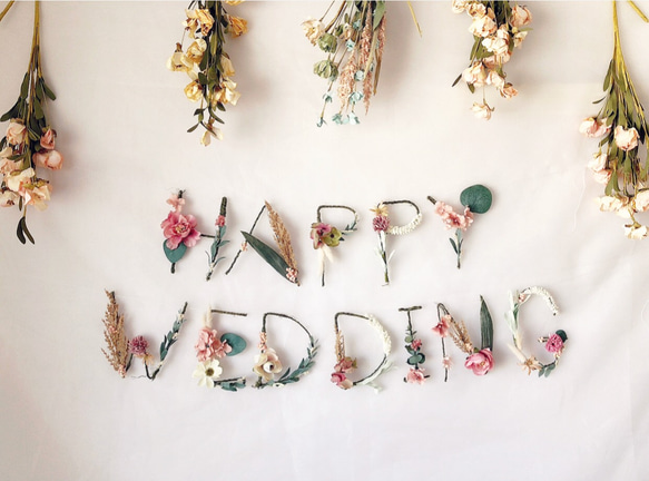 【特集掲載】［ピンク］HAPPY WEDDING ウェディングガーランド 結婚式 4枚目の画像