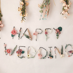 【特集掲載】［ピンク］HAPPY WEDDING ウェディングガーランド 結婚式 6枚目の画像