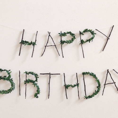ウッド］HAPPY BIRTHDAY ウッドガーランド バースデーガーランド 誕生