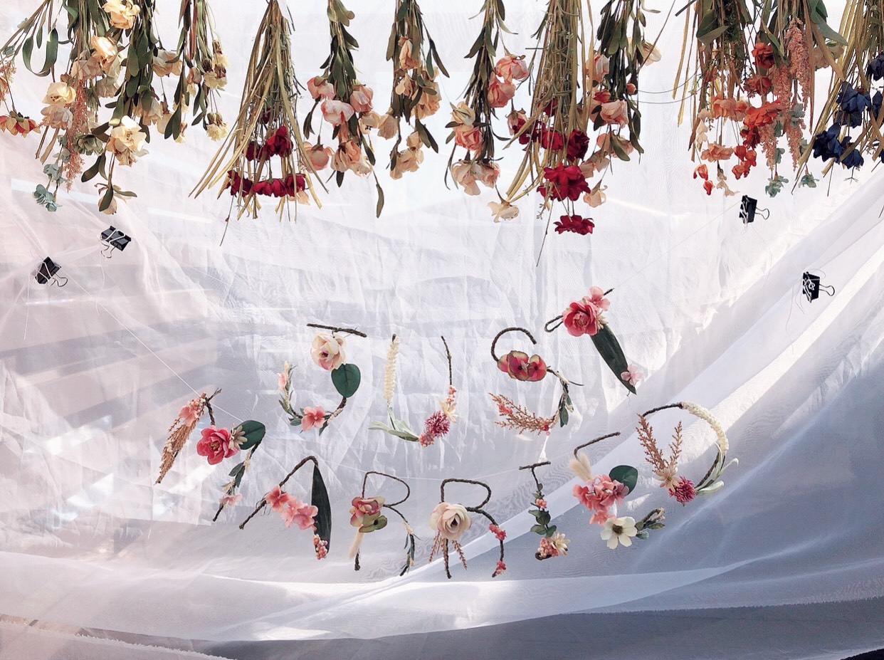 ［ピンク］JUST MARRIED ウェディングガーランド 結婚式