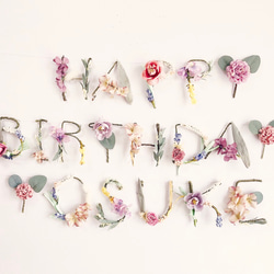 ［パープル×ピンク］HAPPY BIRTHDAY バースデーガーランド フラワーガーランド 誕生日 3枚目の画像