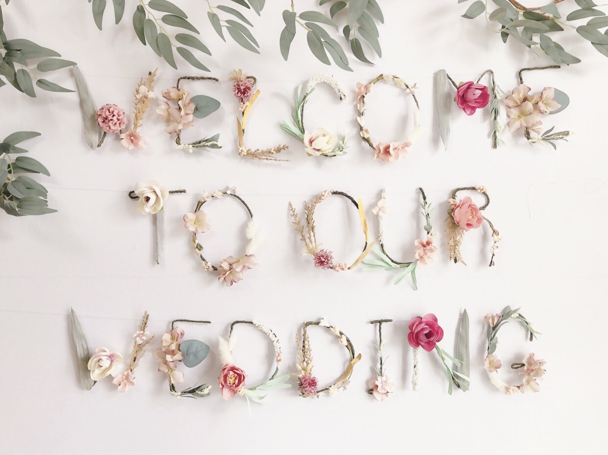 【特集掲載】［ピンク］WELCOME TO OUR WEDDING 結婚式 ウェディングガーランド