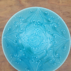 [受注生産]トルコ青文様鉢 1枚目の画像