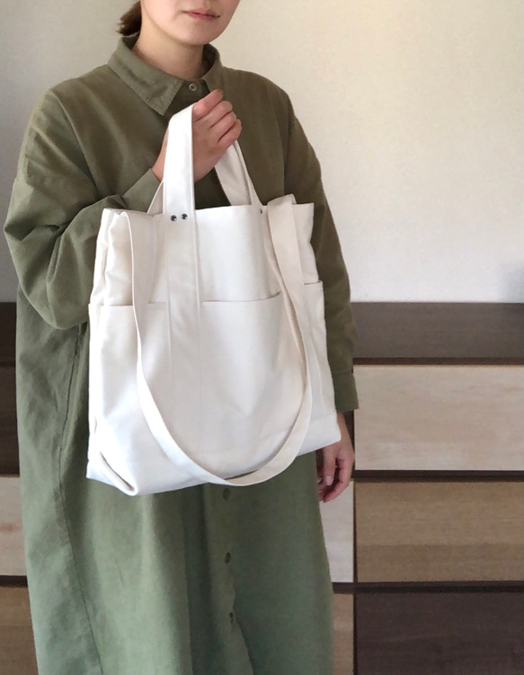 斜めがけtotebag きなり 11号帆布 トートバッグ lapislazuli
