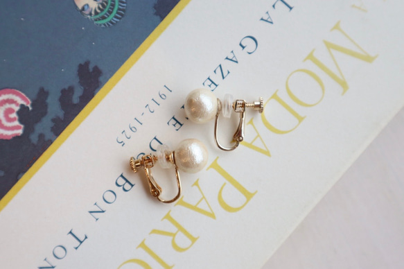 Cotton pearl earring 3枚目の画像