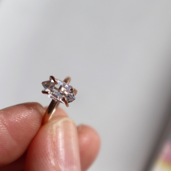 Herkimer diamond earcuff　14KGF ハーキマーダイヤモンド　イヤーカフ 7枚目の画像