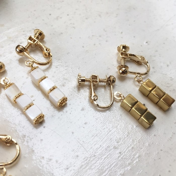 【nemon】Cube short earring 3枚目の画像