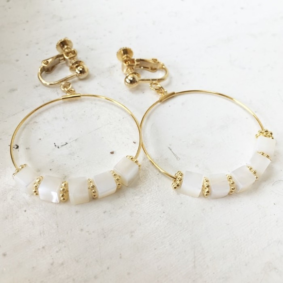 【nemon】Cube hoop pierce/earring　14KGF 8枚目の画像