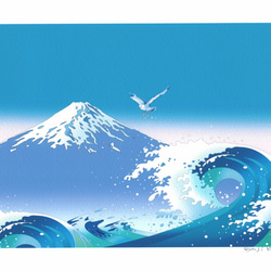 A4シート販売「富士とカモメと浪裏」 1枚目の画像