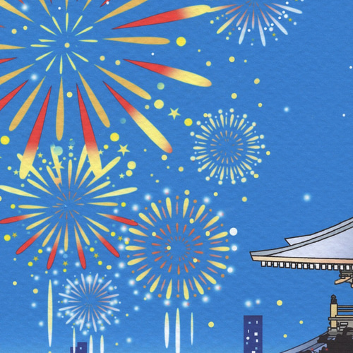 A4シート販売「人生は花火のように」 イラスト kawano-illustration