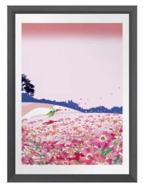 「芝桜の丘」A4シート販売額装イメージ 1枚目の画像