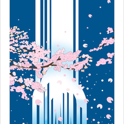 A4シート販売「滝に桜咲く」 1枚目の画像