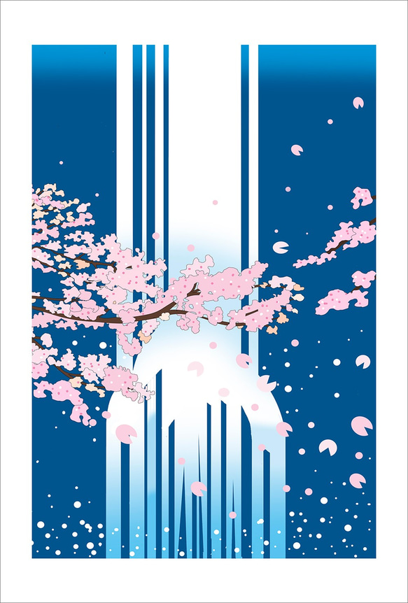 A4シート販売「滝に桜咲く」 1枚目の画像