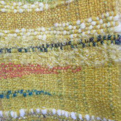 手織り マフラー（黄色）ｓ20-116 10枚目の画像