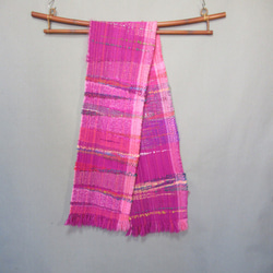 手織り マフラー（ローズ）ｓ20-119 3枚目の画像