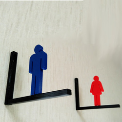 廁所標誌男女分開的顏色（廁所標記凸出類型）可以選擇框架顏色。 第3張的照片