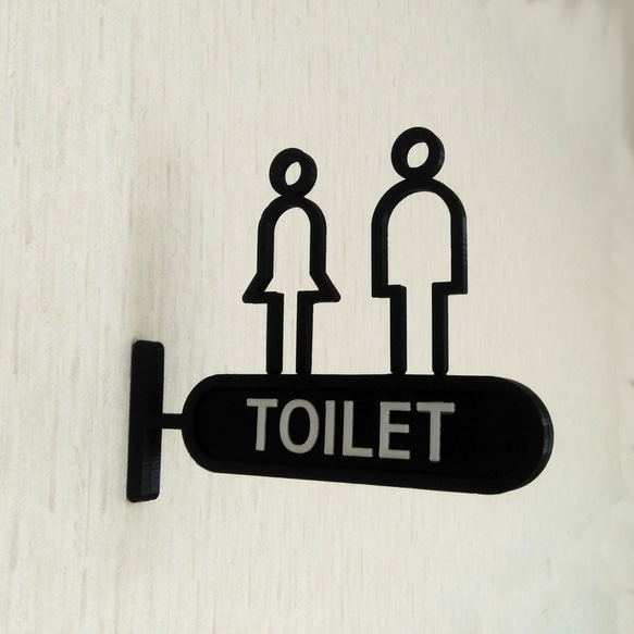 廁所標誌（廁所標誌、廁所標誌、凸出式） 第3張的照片