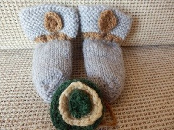 《日本製葉山ニット》ウールハンドメイド幼児用ニット靴下 1枚目の画像