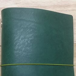 ミニ６穴システム手帳 本革カバー 色：アマゾニアグリーン/カバーのみ/M6M-AGN0003 3枚目の画像