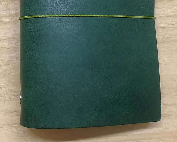 ミニ６穴システム手帳 本革カバー 色：アマゾニアグリーン/カバーのみ/M6M-AGN0003 4枚目の画像