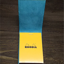 【送料無料】RHODIA No.11対応 本革縦型メモ帳カバー 色：ターコイズ【メモ帳付属】N11-MTU0001 4枚目の画像